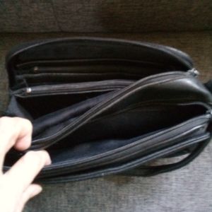 Vintage Buxton Black Leather Crossbody